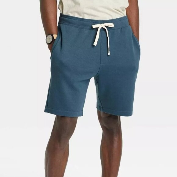 Goodfellow Men's Elevated Steel Blue Knit Drawstring Waist Pocket‎ Shorts XS New - Picture 8 of 9